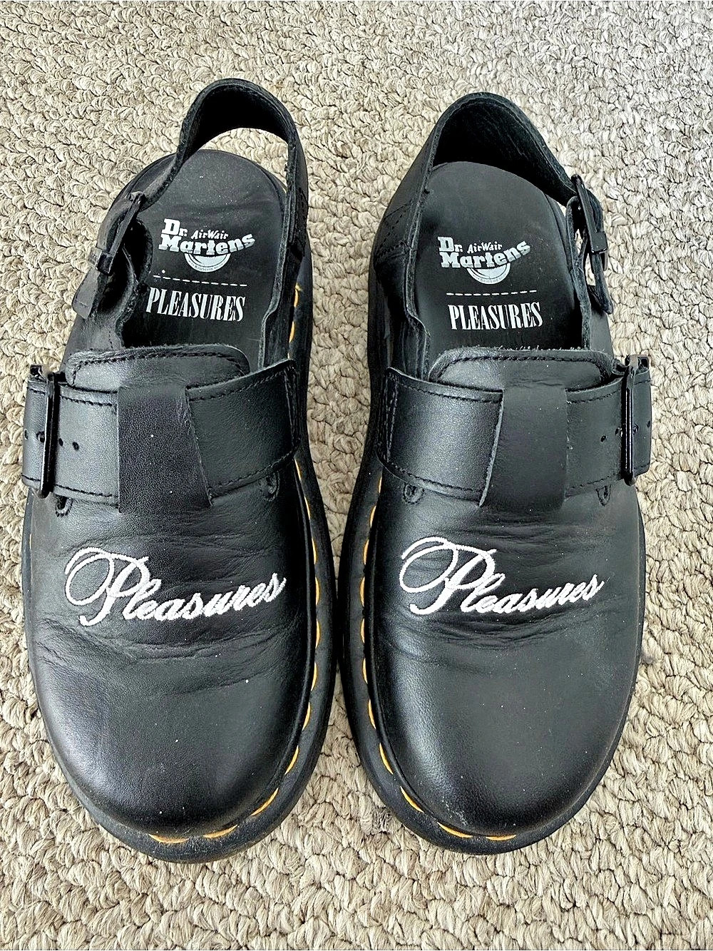 Dr. Martens x Pleasures Jorge Mule Black Boots